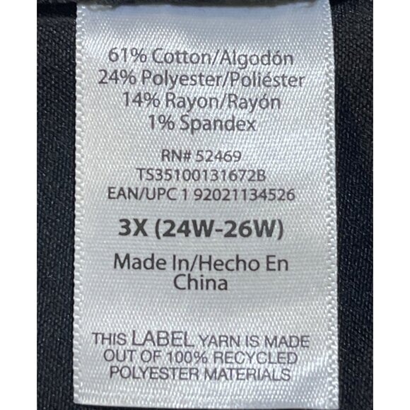 Terra & Sky Womens Plus Size 3X pull on Bootcut High Rise Black Jeans black wash - Picture 4 of 5